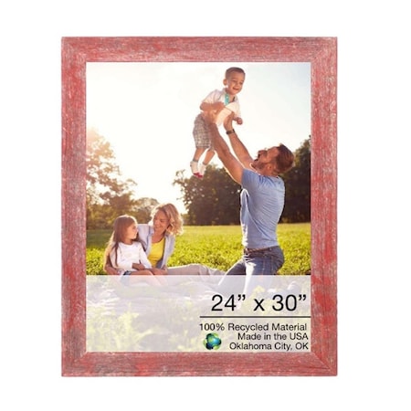 Palacedesigns 24 x 30 in. Rustic Farmhouse Red Wood Picture Frame PA3658057